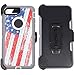 Heavy Duty Impact Rugged with Built-in Screen Protector Camouflage Protective Case Cover with Clip for Apple iPhone 7 Plus (USA-Flag-Camo)