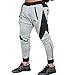EU Men's Joggers Pants Gym Workout Pant Running Trousers with Pockes  Grey US L/Tag 2XL(Waist 33