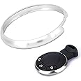 Key Fob Cover Aluminum Smart Key Fob Rim Trim Cover Replacement for MINI R55 R56 R57 R58 R59 R60(Pink) (Silver)