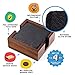 Rustic Slate Coaster Set with Wood Holder, 4 Square Stone Coasters for Drinks