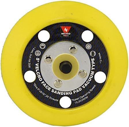 Domeiki 5" Velcro Face Sanding Pad Air Vacuum Pneumatic Sander Grinder Tool