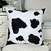 CaliTime Pack of 2 Cozy Fleece Throw Pillow Cases Covers for Couch Bed Sofa Farmhouse Animal Skin Pattern Printed Both Sides 18 X 18 Inches Cow