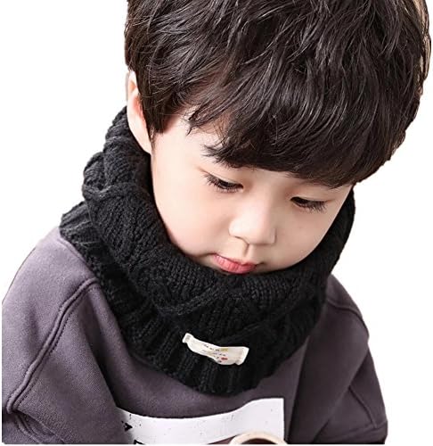 Fashion Kids Baby Infant Boys Girls Collar Knit Soft Infinity Scarf Neck Scarves (Black) …