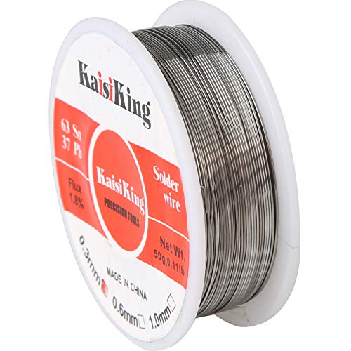 Kaisiking 63-37 0.3mm 0.6mm 1.0mm/50g Tin Lead Solder Wire Set, Rosin Core Solder Wire with Solder Wick for Electrical Soldering and DIY - Thumbnail 6