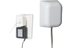 Qdos Safety Medium Outlet Cover Box for Baby Proofing Outlets| Secure Hidden Lock | Generous Interior for Medium Sized Charging Blocks & Adapters | Modern Universal Design | Easy Install | 1 Pack