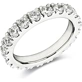 Bo.Dream 1.5mm/2.2mm/3mm Round Cubic Zirconia CZ Full/Half Eternity Rings Wedding Band Sterling Silver