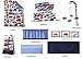Bacati - 2 Pack Crib Fitted Sheets - Transportation Print Breathable 100% Cotton Percale Baby Sheets - Fits Standard 28 x 52 X 5 inches Crib & Toddler Mattresses