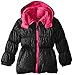 Pink Platinum Girls' Puffer Coat with Animal Print Emboss