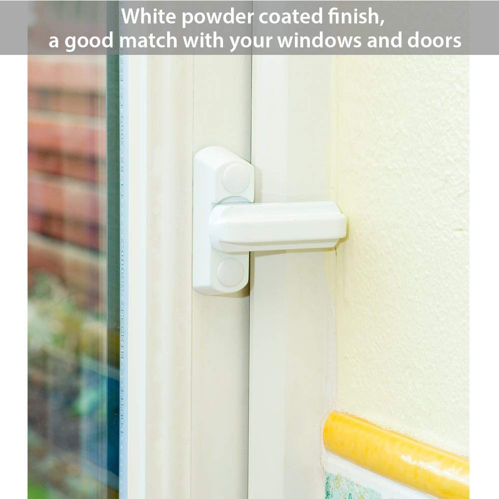 Amaoma 8 Pieces Bloque Fenetre Pvc Serrure De Fenetre Verrou Porte Bloque Porte Blanc Supplementaire De Verrouillage Coffre Fort Pour Divers Porte Et Fenetre Et Securite De La Maison Upvc Pvc Quincaillerie Accessoires Pour