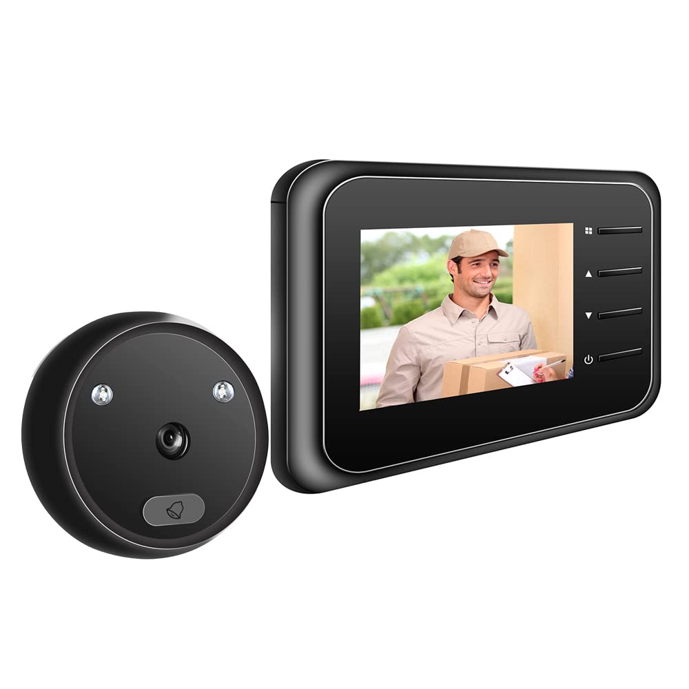 Splenssy Doorbell Door Viewer Camera Door Peephole Door Camera Doorbell with Wireless Monitor Live View Available Digital Night Vision Photo Shooting Digital Door Monitoring(shipped without battery)
