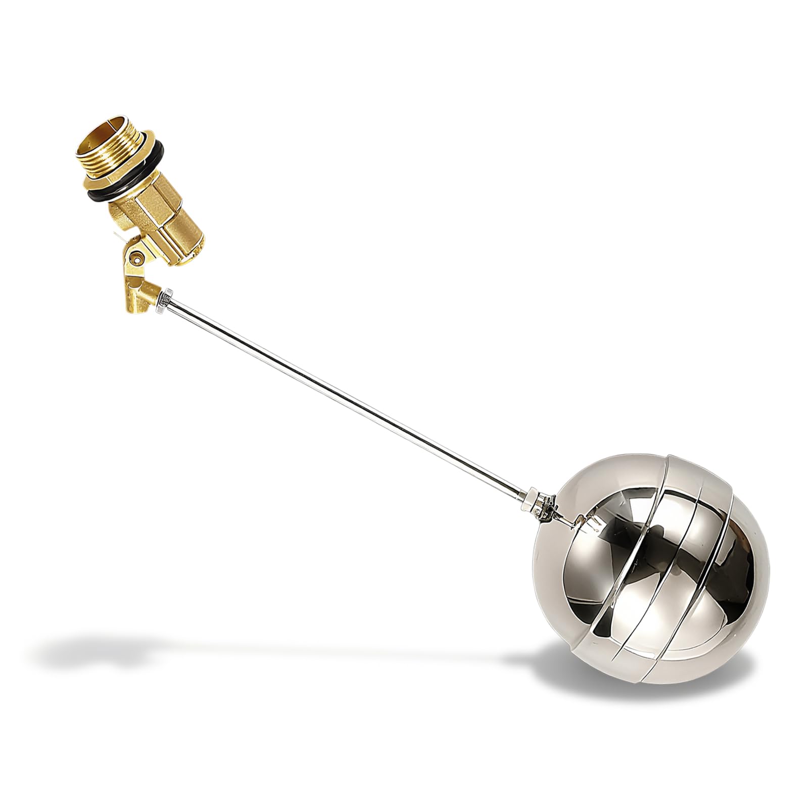 Photo 1 of 1/2inch Stainless Steel Float Valve for Water Tank, Brass Float Ball Valve DN15 G1/2 Male NPT Thread Water Tank Float Valve Floating Ball Valve for Water Troughs Water Level Control (G1/2)