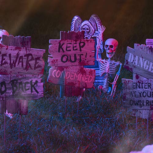 image for Prextex Scary Halloween Yard Signs for Scary Outdoor Decoration - Bewa