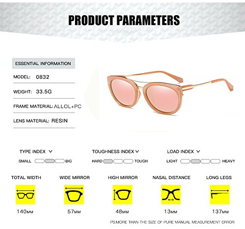 W.ent Metal UV400 Polarized Cat Eye Style Sunglasses,Lightweight Colorful Lens and Fashion Design (pink, pink)