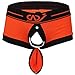 YiZYiF Men's Boxer Brief Buckled Pouch Shorts Underwear Orange Large