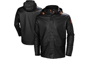 Helly-Hansen Workwear Gale Rain Jacket - PU-Coated Shell & Waterproof Windbreaker for Men - Packable Hood & Adjustable Hem