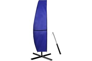 WRAKUS Patio Umbrella Cover Outdoor Waterproof, Simply Shade Outside Furniture Offset Cantilever Large Market Parasol Cover with Zipper Rod 420D Heavy Duty Oxford for 9 10 11ft Treasure Garden Backyard Blue