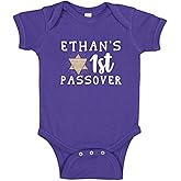 My 1st Passover Jewish Baby Bodysuit One Piece for First Pesach with Custom Name
