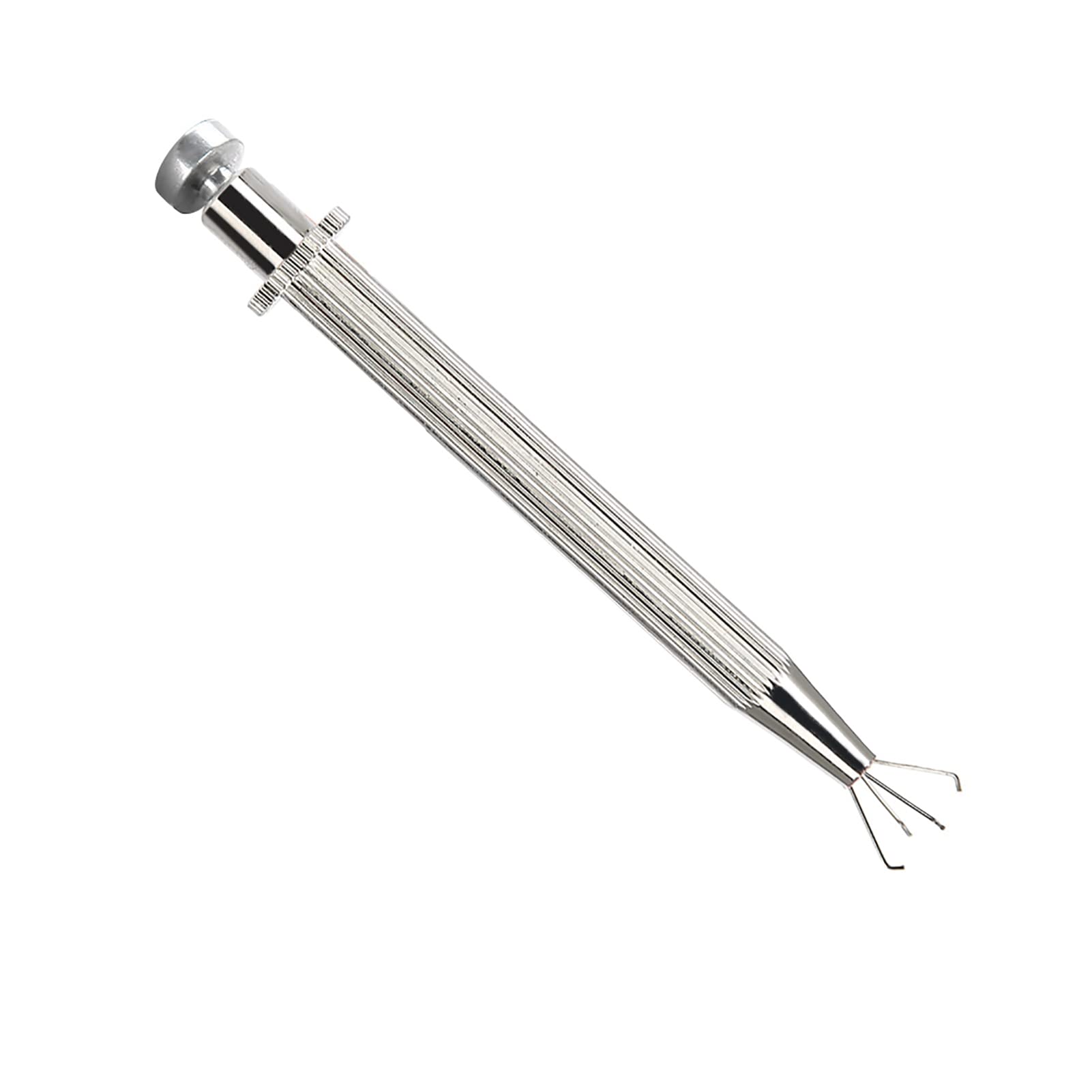 Piercing Ball Grabber, 4 Prong Jewelery Tweezers Pick Up Tool Stainless Steel Jeweler Pearl Grabber for Tiny Objects IC Chip Electronic Components Nails Clamping Diamond Gems Tweezer