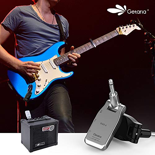 Getaria Wireless Guitar System Audio Transmitter and Receiver for Electric Guitar Bass GWS-6 (Silver/Black) - Thumbnail 4
