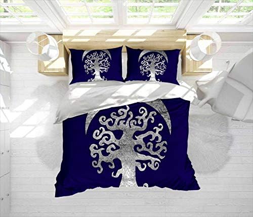 aureme Symbol of DarnassusDuvet Cover Plain Brushed Microfiber Bedding Cover Set with Pillowcases Digital Print Breathable Material 3 Piece - King