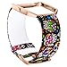 Aiseve Fitbit Blaze Floral Bands Women, Replacement Wristbands Strap with Rose Gold Frame Buckle for Fitbit Blaze Smartwatch Small Large (Skull, Small)