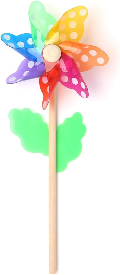 Peachshop 4.7" Rainbow Windmill Pinwheel For Kids Adults Outdoor Garden Picnic Photograph Decoration