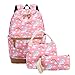 Bookbag Girls School Backpack Cute Schoolbag fit 15inch Laptop Insulated Lunch bag for Teens Boys Kids Travek Daypack (Unicorn Pink 1)
