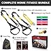 Bodyweight Resistance Training Straps, JDDZ Complete Home Gym Fitness Trainer kit for Full-Body Workout, Included Door Anchor, Extension Strap, 16 Week Program, Fitness Guide and 4 Exercise Loop Bands