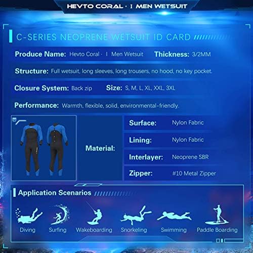 Black neoprene wetsuit for diving, 3mm thick, made of nylon and neoprene fabric.