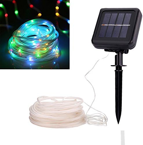 Solar Powered LED Rope Lights, 10M 100 LED Waterproof Outdoor Rope Lights,RGB Portable LED String Light for Wedding, Party, Decorations, Tree, Christmas Gardens, Lawn (RGB)