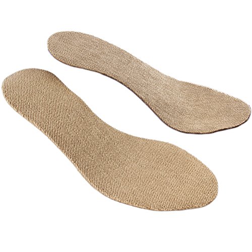 SoxsolS Antislip Cotton Flat Insert For Sockless Shoes Machine Washable Dryer Safe For Women Light Brown Size US 10 Euro 41 - Thumbnail 3