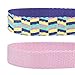 Blueberry Pet Pack of 2 Multiple Patterns Mix and Match Pretty Picks Adjustable Dog Collar with Detachable Pink Flower Accessory, Small, Neck 12