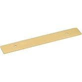 QOGRISUN 5-Pack Solid Brass Cabinet Drawer Pull Backplates, 5 Inch | Solid Brass Cabinet Pull Backplates, Drawer Back Plates, Hides Old Holes, Kitchen Cabinet, Brushed Brass, Modern