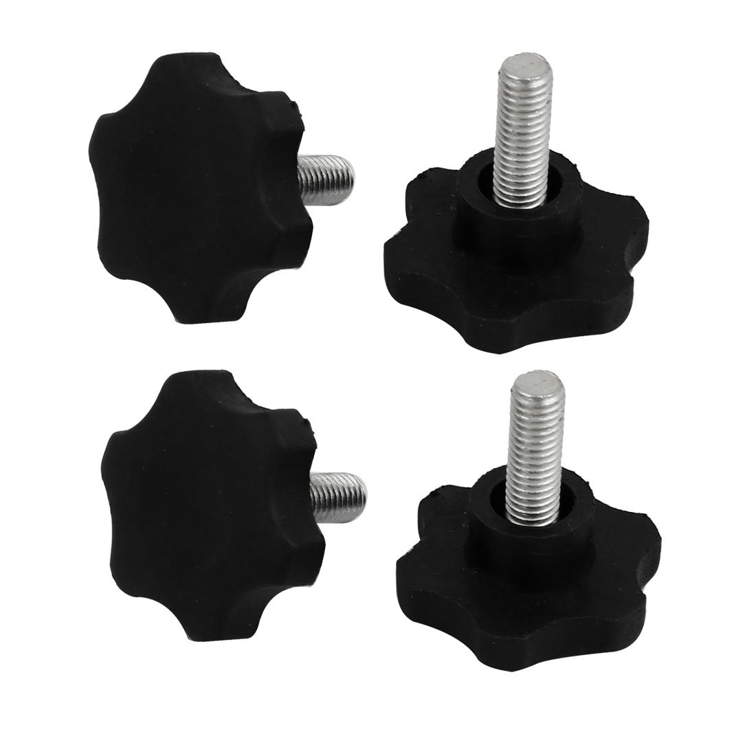 sourcing map M8 x 20mm Male Thread Plastic Star Head Screw Clamping Handle Knob Grip 4pcs