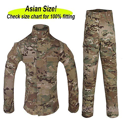 ATAIRSOFT Tactical Airsoft Kids Children BDU Hunting Combat Costume Uniform Shirt & Pants Suit Multicam MC (14Y)