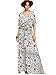 Milumia Women's Boho Split Tie-Waist Vintage Print Maxi Dress White M