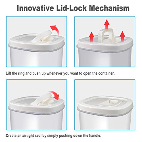 Airtight Food Storage Container - 20 Lbs Rice Container Bin with Measuring Cup - Cereal Container Dispenser for Rice Flour Storage, Kitchen Pantry Organization