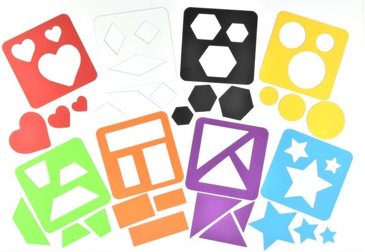 Magnetic Stencils for Kids - Shape Stencils - 8 Great Stencils for Toddlers as The Large 5 inch by 5 inch Stencils are held in Place for Easy use (Magnetic Easel and Whiteboard not Included)