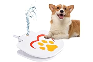 Tolopu Sturdy Dog Water Fountain, Dog Sprinkler for Outdoor Dog Drinking Water, Easy Paw Activated Drinking, Providing Constant Stream,Y Splitter Included