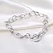 RUBYCA 20Pcs Toggle Clasp Silver Color Charm Rolo Bracelet Double Oval Link Chain 20cm DIY Jewelry