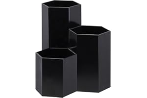 LoveBB Makeup Brush Holder Organizer, 3 Slot Plastic Cosmetics Brushes Pen Storage Solution, Black