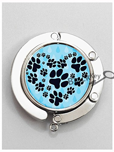 BlackKey Dog Paw Black Color Metal Folding Table Hook Hanger Holder for Purse Handbag Bag -184