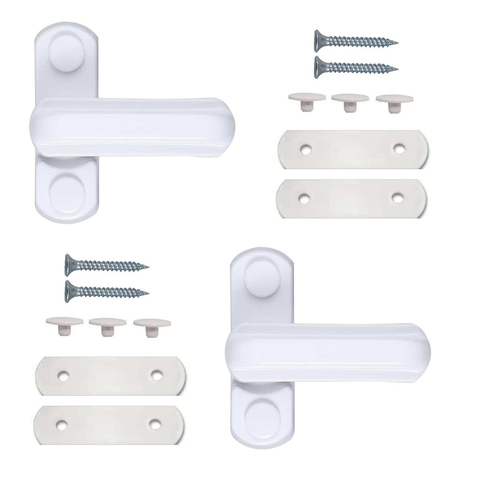 TERF® White Sash Window Door Jammer 65mm (2.5 inch) Child Proof Window Door Security Sash Jammer with Fixing Screws For Aluminum UPVC/PVC Wood Doors Windows and Home Security - Pack of 2