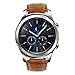 KADES Galaxy Watch 46mm Bands, Gear S3 Bands, 22mm Leather Replacement Strap with Quick Release Pin Compatible for Smart Watch, Large, Brown with Silver Clasp