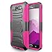 Galaxy J7 V Case / Galaxy J7 Perx Case / Galaxy J7 Sky Pro / J7 Prime / Galaxy Halo / J7 2017 Case With Tempered Glass Screen Protector,IDEA LINE(TM)Combo Holster Kickstand Belt Clip - Pink