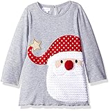 Mud Pie Toddler Girls' Tunic Playwear, Grey Santa, 2T/3T