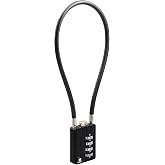 RESET-201 4 Digit Combination Padlock, 12 in 5mm Flexible Cable, 1 Pack | 12 in 30cm flexible 5mm cable for trash cans, lockers, helmets and storage boxes. Light-duty 4 digit lock.