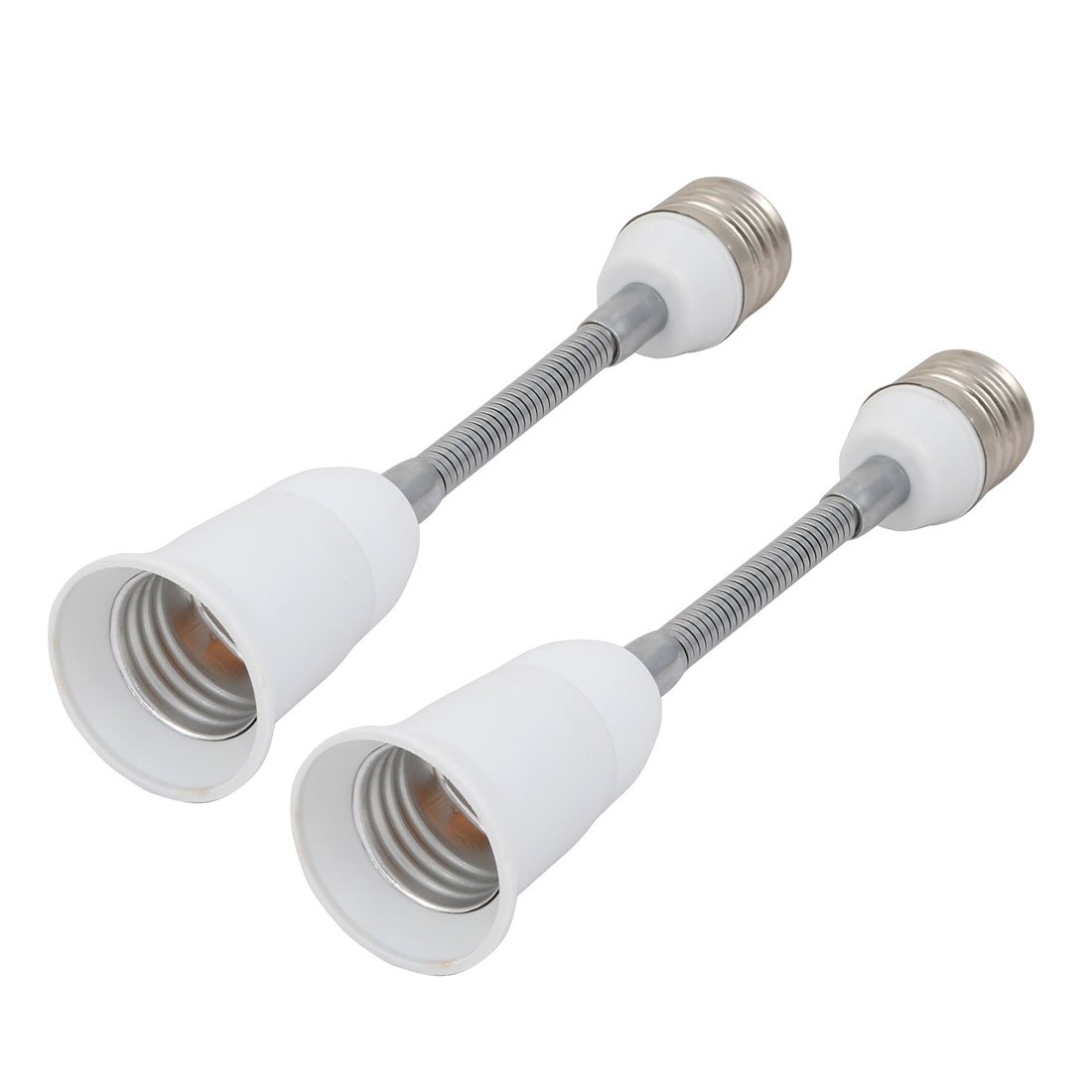 Sourcingmap 2pcs E27 to E27 Light Lamp Bulb All Direction Extender Adapter White 10cm Length