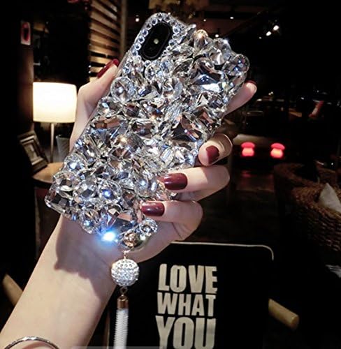 Sasa(TM) iPhone 8Plus/ 7Plus Case ,Luxury Super Shining Crystal Bling Tassel Hard Case Cover for iPhone 8Plus / 7Plus- Crystal White