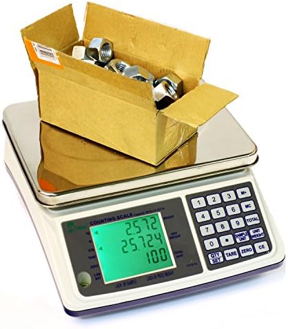 33 LB x 0.001 LB / 15 KG x 0.5 Gram Medium (10 x 7.5 Inch Tray) Counting Scale Coin Parts Inventory Paper Piece w/Full Keyboard
